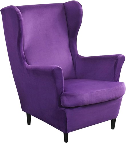 2Pcs/Set Wingback Chair Covers Velvet Stretch Couch Cushion Armchair Slipcovers - Picture 46 of 135