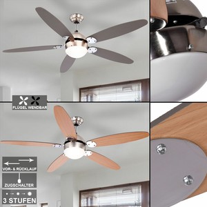 Ceiling Fan With Lighting And Fan Pull Switch Light Lamp Metall