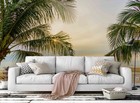 3D Sunset Sky Sea Palm Tree Wall Murals Wallpaper Murals Wall Sticker 71
