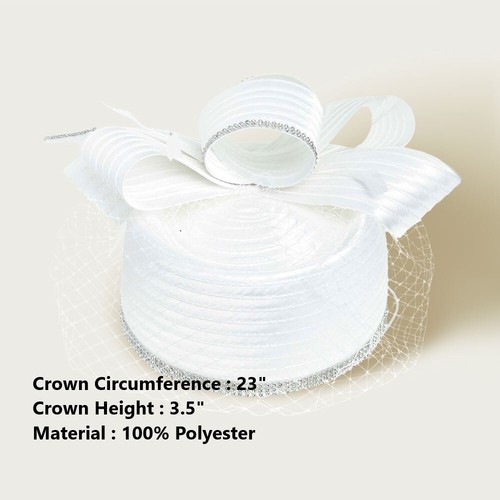 Silky Beret Bucket Vail Kentucky Derby Wedding Hat Church Dressy Cocktail Party - Picture 5 of 7