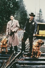 Twin Peaks Michael Ontkean Kyle Machlachlan with dogs train tracks 18x24 Poster