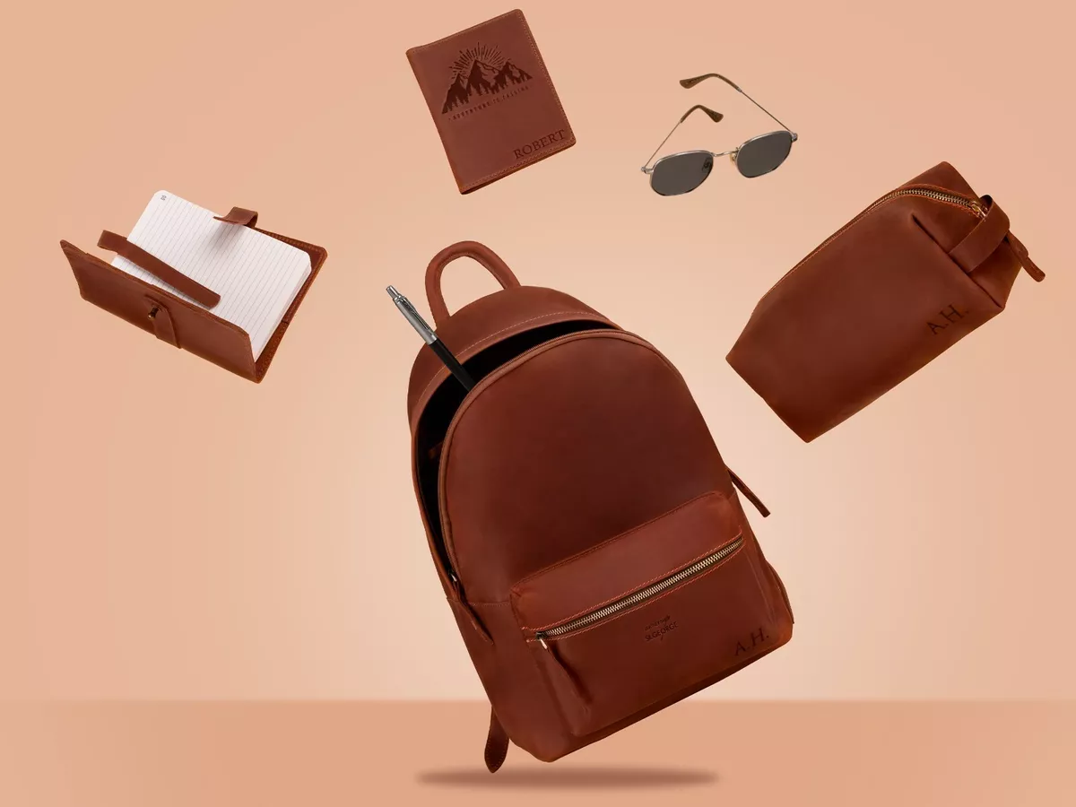 Mens leather clearance one strap backpack