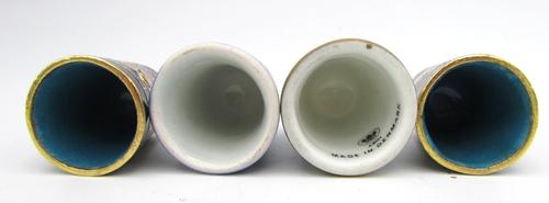 BLUE WHITE PORCELAIN BLACK & GOLD ENAMEL THIMBLES 4CT LOT OR3 - Picture 6 of 6