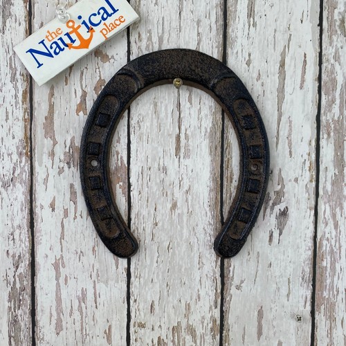 6.5" Cast Iron Horseshoe - Western Cowboy Wall Decor - Vintage Rustic Style - Picture 1 of 6