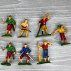 Vtg Lot of Small Cake Topper Pirate Figures Plastic Toy Pieces Used Soldiers