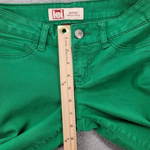 l.e.i Pants Womens 3 Regular Green Juniors Ashley lowrise Skinny - Picture 8 of 12