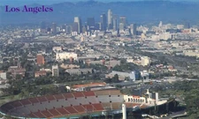 CA Los Angeles Coliseum Aerial SKyline Stadium Coca cola 4.5x6.5 Large Postcard