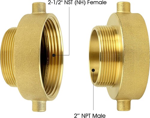 Adaptador de manguera Fire Hydrant 2-1/2, 1-1/2 NST/NH hembra 3/4"" GHT, 2"" NPT latón macho - Imagen 13 de 24