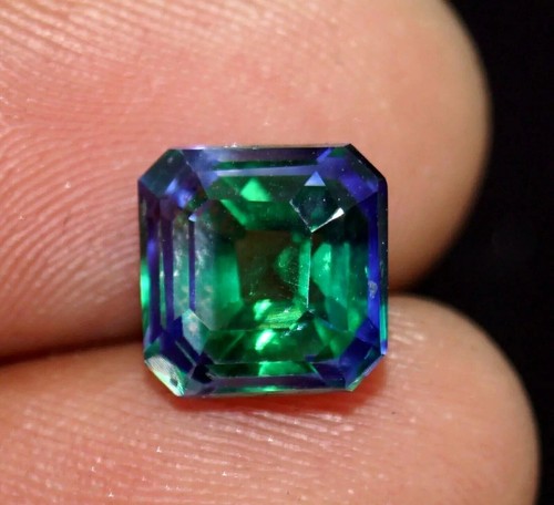 9.85 CT Natural Bi-Color Pitambari Sapphire Asscher Cut Loose Certified Gemstone - Picture 5 of 6