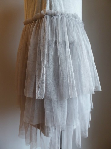 SUNCOO Robe fines bretelles bas volants voile tutu gris 36 parfait état - Bild 6 von 7