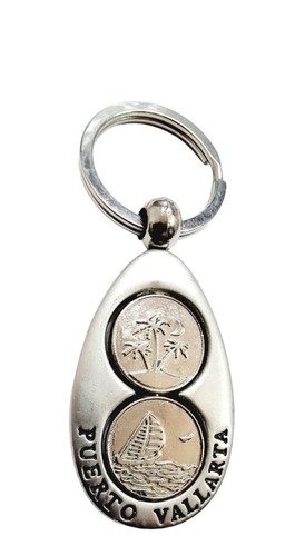 Puerta Vallarta Mexico Spinner Keychain Double Spinning Souvenir Metal Keyring - Picture 4 of 8
