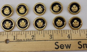 Gold-Metal-Buttons-with-Crest-and-Colored-Inlay-7-8-034-Set-of-12