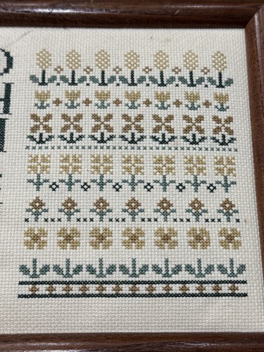 Punto de Cruz Terminado Acabado Enmarcado 11 X 9 1/2 Familiar Flores de Campo - Imagen 4 de 5
