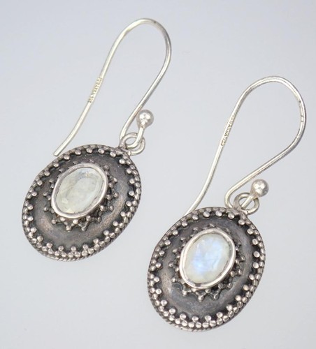 Lovely Vintage Sterling Silver JD WARKA Labradorite Dangle Earrings SUNDANCE - Picture 6 of 14