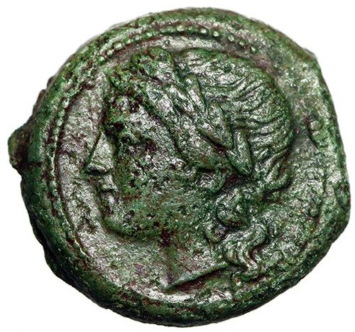 Campania, Neapolis AE16 "Man Headed Bull, Nike Crowning" Good Very Fine - Picture 2 of 5