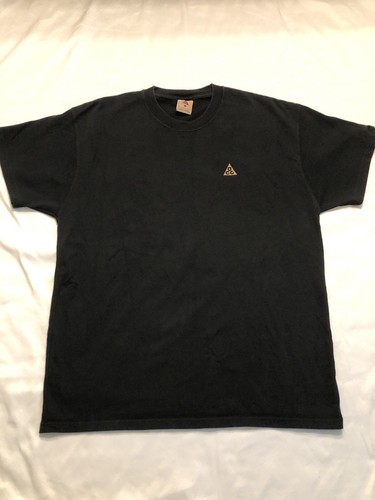 Nike ACG Logo Schwarz T-Shirt Herren Gr. XL Relaxed Fit Streetwear Bestickt