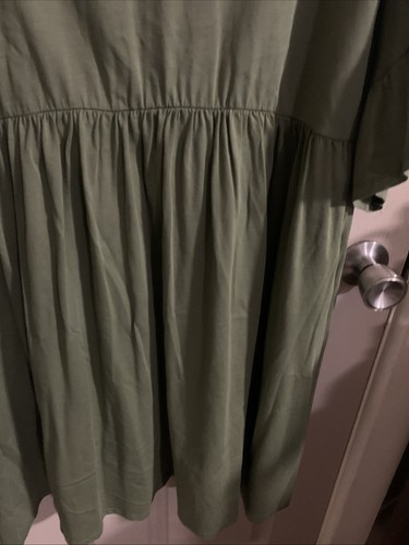 ASOS KHAKI SHORT SLEEVE ROUND NECK KNEE LENGTH COTTON DRESS PLUS SIZE 18 - Picture 4 of 16