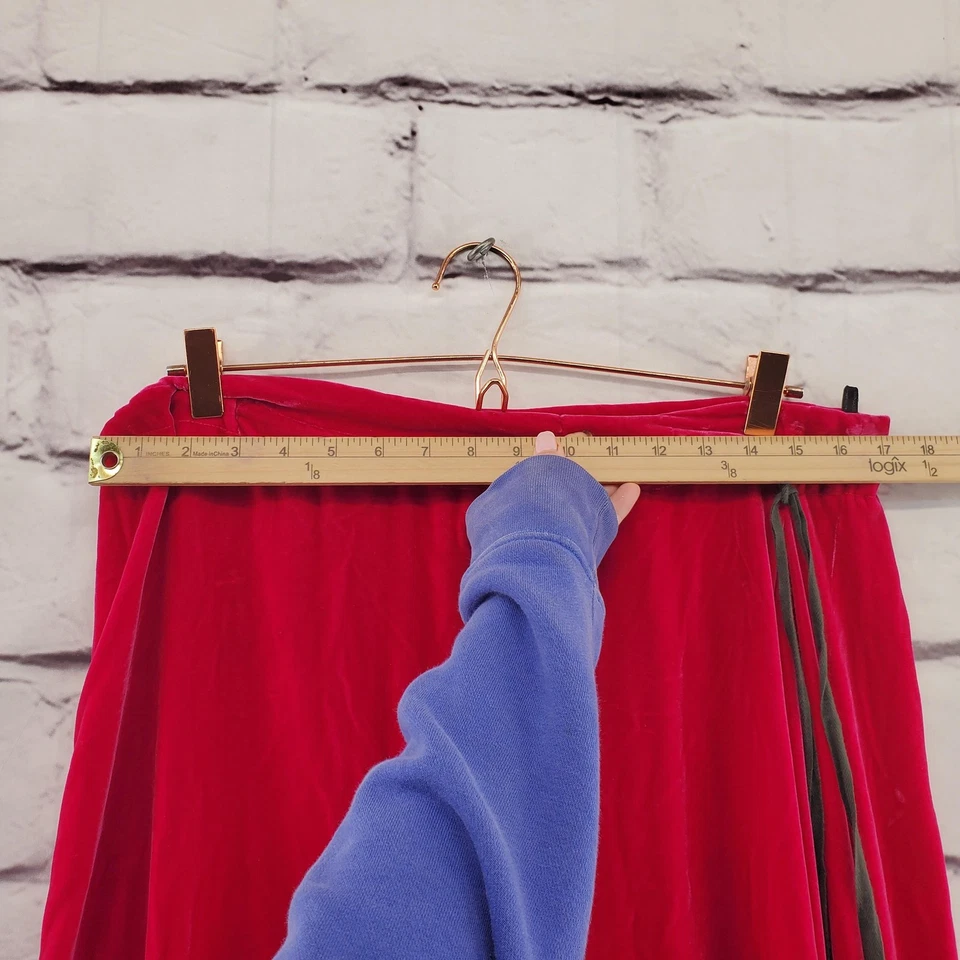 Ann Demeulemeester Skirt Womens 38 Pink Asymmetrical Maxi Velvet Rayon Silk - Image 2 of 4