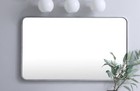 Elegant Decor Evermore 24x40" Soft Corner Metal Rectangular Mirror in Silver