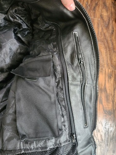 Chaquetas 4 Bicicletas BLADE MOTOCICLISMO ARMADURA MOTOCICLISTA CHAQUETA DE CUERO NEGRO, M - Imagen 8 de 9