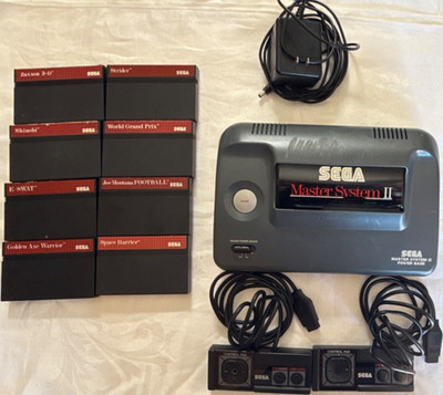 SEGA Master System II Console with 2 Controllers and 8 Game Cartridges NO TESTED