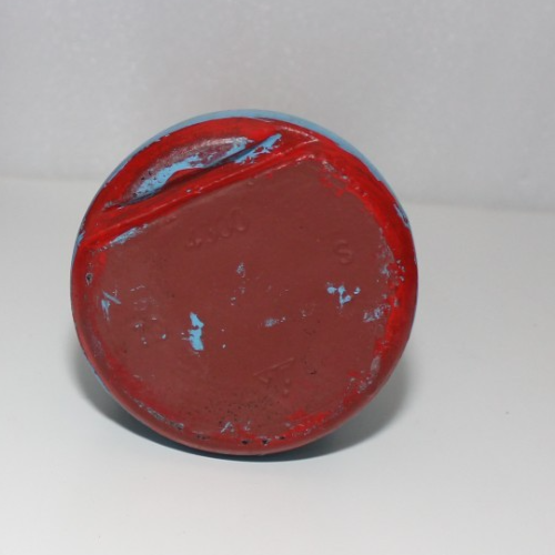 MRS BUTTERWORTH'S BOTTIGLIA SCIROPPO ARTE POPOLARE VINTAGE DIPINTO A MANO BLU ABITO BACCHE - Foto 5 di 6