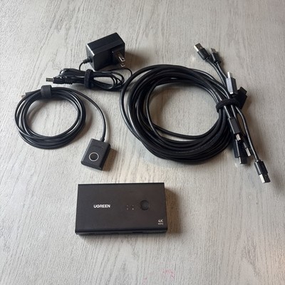 UGREEN HDMI KVM Switch 1 Monitor 2 Computers, with 4 USB Ports 4K@60Hz Black 