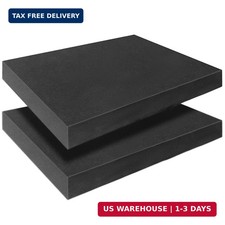 Black Polyurethane Foam Inserts for Cases, 2 Pcs 16 x 12 x 2 Inch, Cuttable Pack