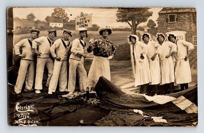 Marine: HMS Orion. Matrosen Cross-Dressing Konzert Party. Drag.Unbespielte Postkarte.