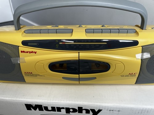 Murphy Stereo Radio Cassette Recorder Player Yellow Vintage Boombox CRS203 NEW - Picture 13 of 16