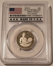 2025 S Clad Althea Gibson Quarter PR70 DCAM PCGS FS Made in USA Label