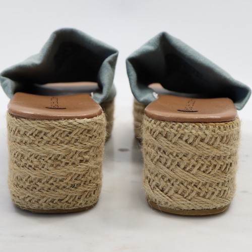 Big Buddha Platform Espadrille Slide Sandal 10 Blue Chambray Denim Chunky Y2K - Picture 4 of 12