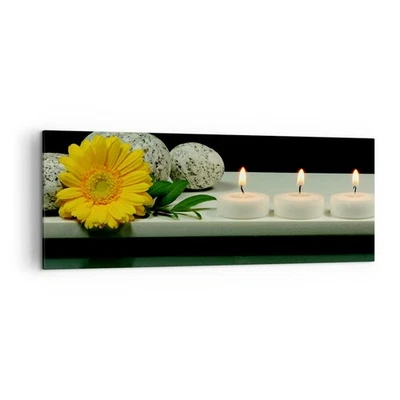 Cuadro Sobre Lienzo 140x50cm Cuadros Pared Spa flor vela piedra Wall Art Prints - Imagen 1 de 4
