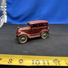 Vintage Cast Iron Toy Car Sedan Artillary Wheels Gangster Antique B4A