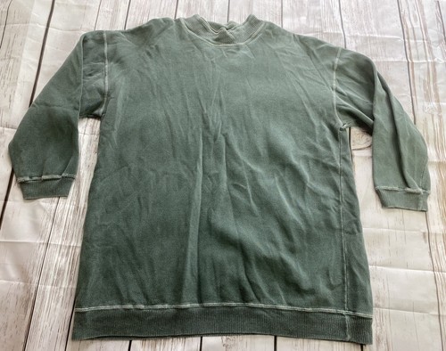 Vintage Moda Int’L Damen M/L grün pigmentgefärbt Sweatshirt Sweater Pullover Oberteil RD* - Bild 1 von 14