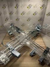 10-Pk  National Hanger  14  Retail Clear Plastic and Metal Skirt/Pant Hangers