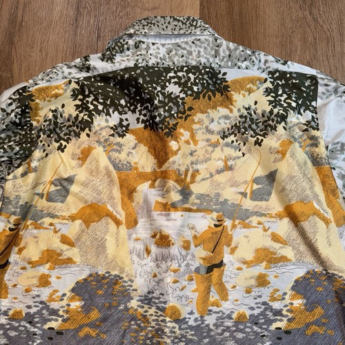 Vintage 60s 70s Arrow Shirt Hippie Boho Disco European Taper Nylon Mens Large - Picture 18 of 18