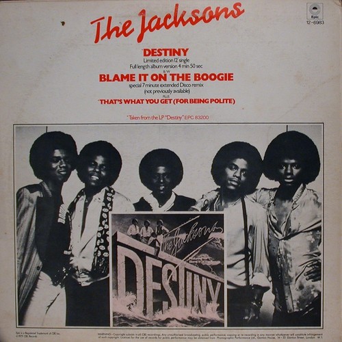 The Jacksons - Destiny (12", Single, Ltd) (Very Good Plus (VG+)) - 3486885180 - Bild 2 von 4