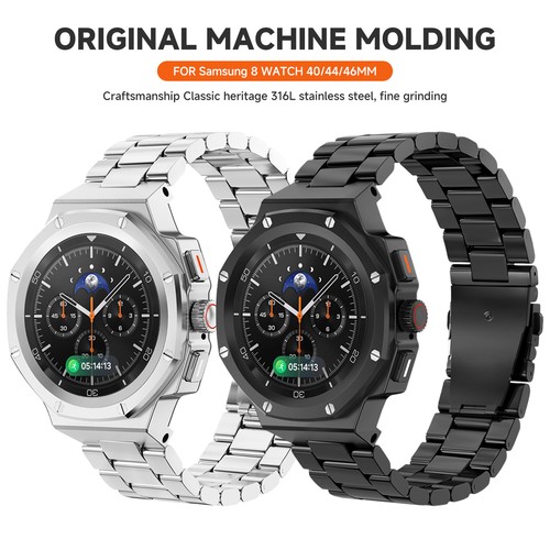 Steel Metal Mod Kit Bezel Case Band For Samsung Galaxy Watch8 Classic 46/40/44mm - Picture 11 of 43