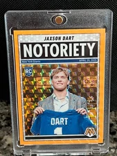 2025 Mosaic Notoriety Orange Fluorescent Prizm Jaxson Dart Rookie Card