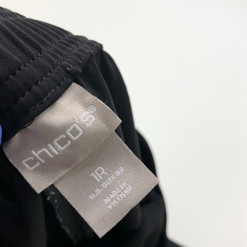 Chico's 1R US 8 (Fit 33W 27.5L) High Rise Elastic Polyester Pull On Pants Black - Picture 8 of 11
