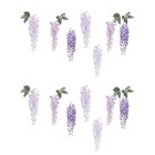 2pcs Wisteria Flower Wall Sticker Green Leaf Flower Wall Paste Decal Wall Decals