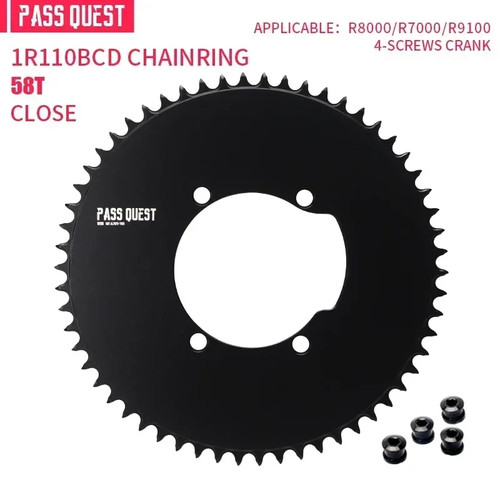 110 BCD Single Speed Chainring 54 54T Road Bike Crankset Chainwheel for Shimano - Picture 33 of 34