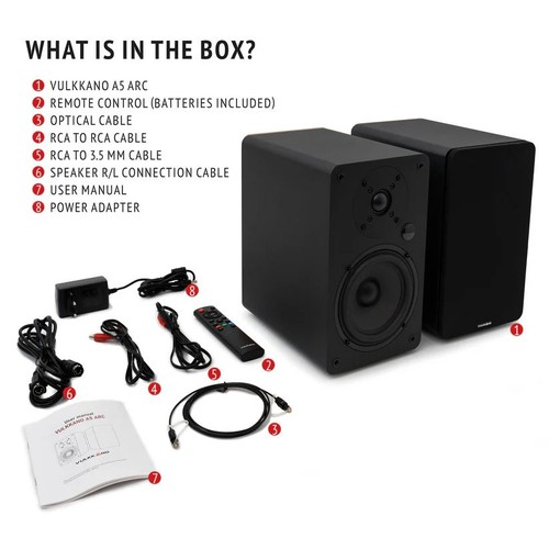 Vulkkano A5 HDMI ARC Aktivlautsprecher 100 Watt Bluetooth Shock Absorber Set - Bild 5 von 10