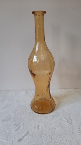 MCM Amber / Yellow Genie Bottle Vase Ribbed Design - Bild 1 von 5