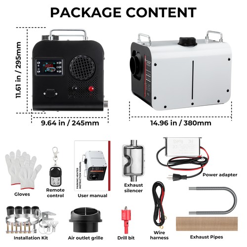 Diesel Air Heater All-in-one 12V 8KW Bluetooth App LCD for Car RV Truck Indoors - Foto 10 di 23
