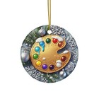 Artist Palette Ceramic Ornament – Perfect Christmas Gift for Painters Art Lovers