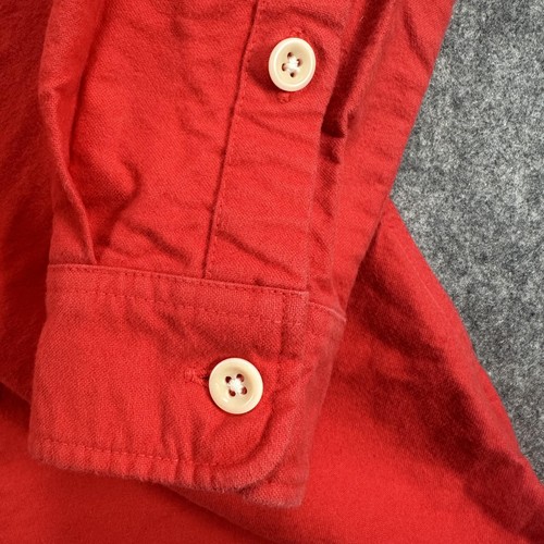Folk Shirt Mens Medium Red Button Up Long Sleeve Casual 100% Cotton Classic Fit - Picture 4 of 14