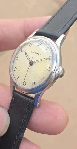 Vintage 1945 Longines Sei Tacche Military WWII Men's 33mm Stainles Cal 23M Watch - Picture 5 of 23