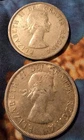 Canadian Silver Dollars Lot Of (2) 1958 "Death Dollar" XF And AU (1.2) Oz ASW